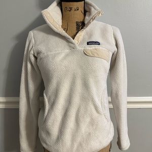Patagonia Women Polartec Pullover Fleece White Size XXS Woman 1/4 White Ivory